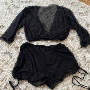 2 piece Black beach cover up